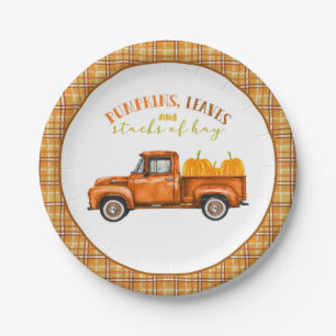 Fall Truck Birthday Plate