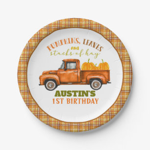 Fall Truck Birthday Plate - Custom