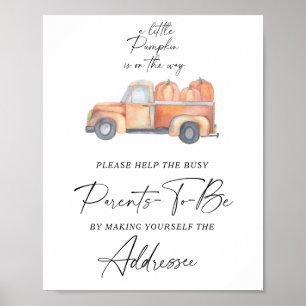 Fall truck - Help the Busy Parents-to-Be Addressee Poster