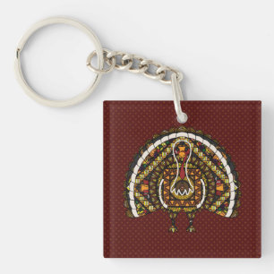 Fall Turkey Acrylic Keychain