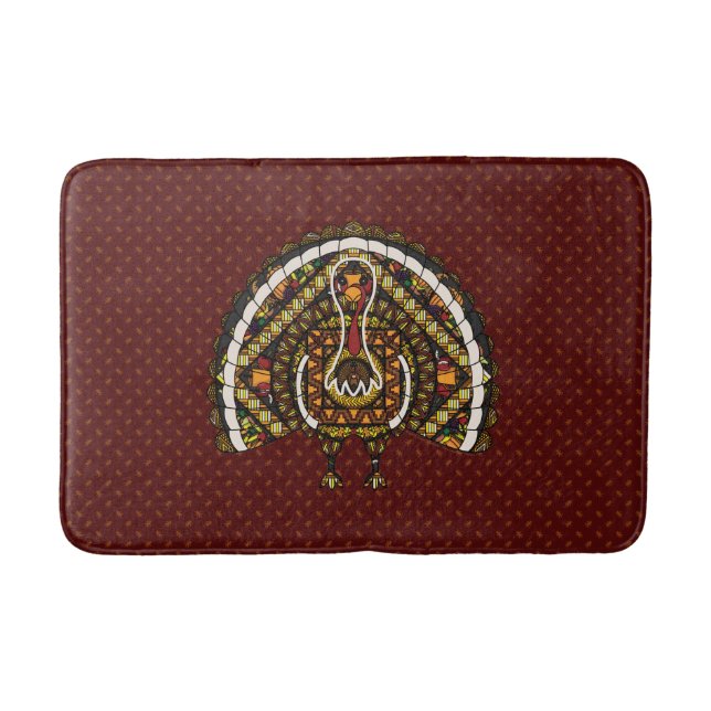 Fall Turkey Bath Mat (Front)