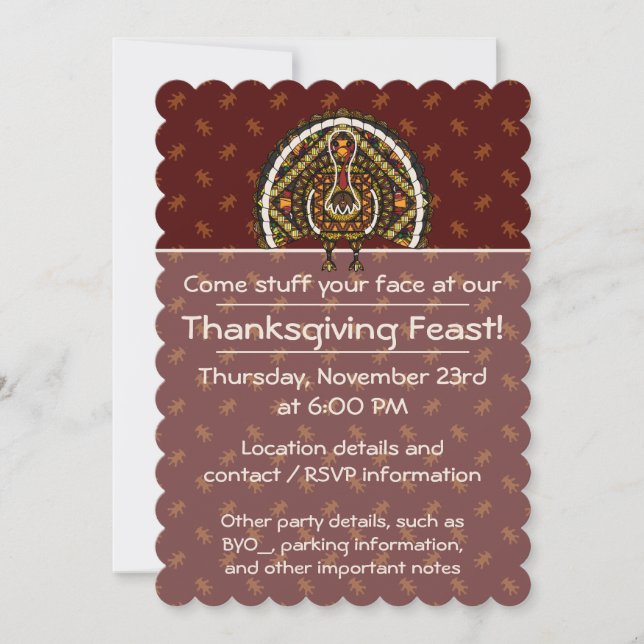 Fall Turkey Party Invitation (Front)