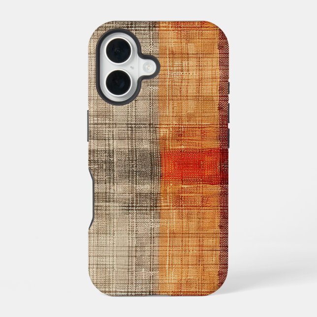 FALL TWEED LOOK PLAID PATTERN iPhone 16 CASE (Back)