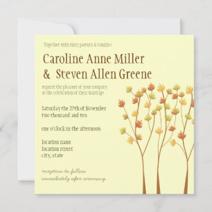 Fall Twig Tree Wedding Invitation