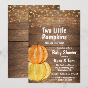 Fall Twin Baby Shower Invitation