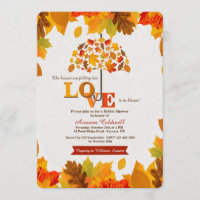 Fall Umbrella Bridal Shower Invitation