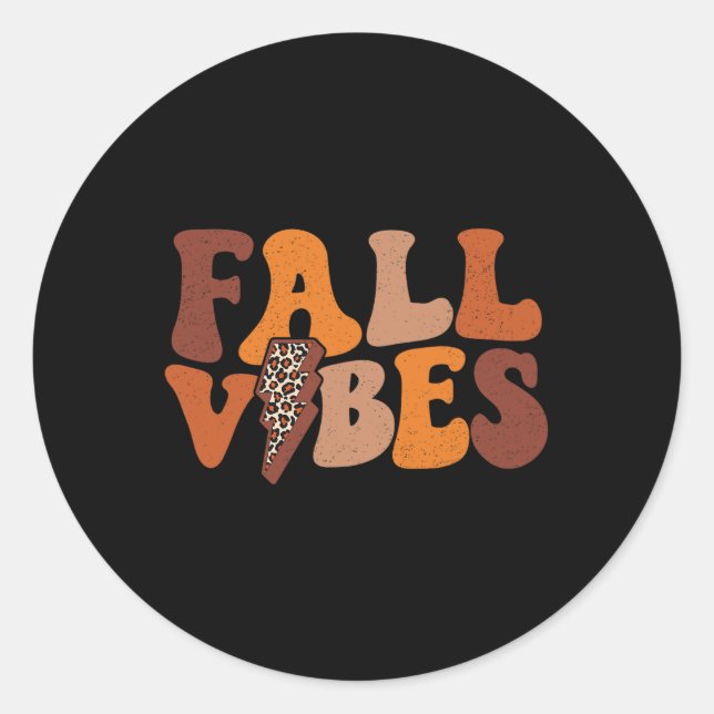 Fall Vibe  Classic Round Sticker (Front)