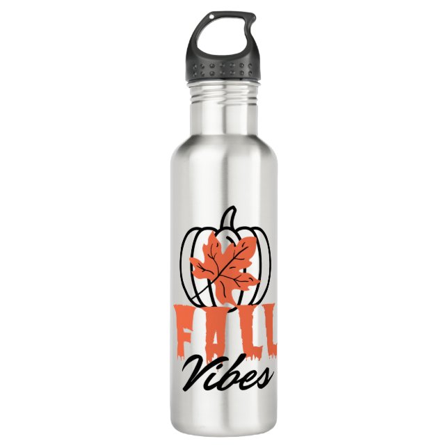 Fall Vibes 710 Ml Water Bottle (Front)