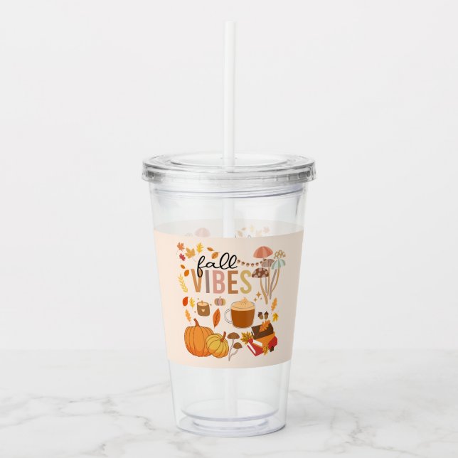 Fall Vibes Acrylic Tumbler (Front)
