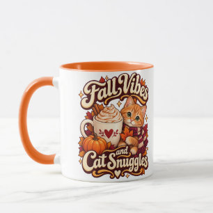 Fall Vibes and Cat Snuggles Cosy Autumn Cat Mug