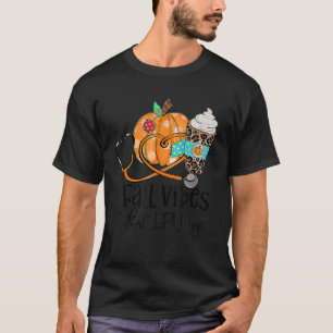Fall Vibes And Lpn Life Pumpkin Leopard Thanksgivi T-Shirt
