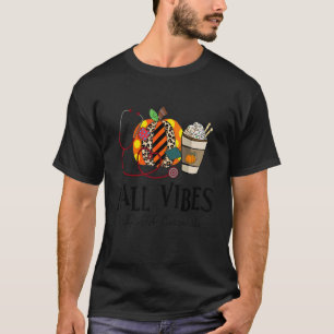 Fall Vibes And That DSP Nurse Life leopard Pumpkin T-Shirt