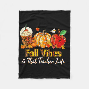Fall Vibes And That Teacher Life Apple Pencil Pump Fleece Blanket