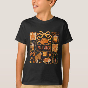 Fall Vibes Autumn Coquette Pumpkin Thanksgiving Co T-Shirt