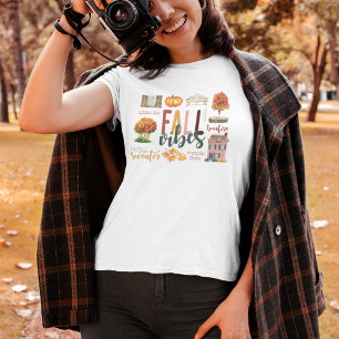Fall Vibes Autumn Rustic Watercolor T-Shirt