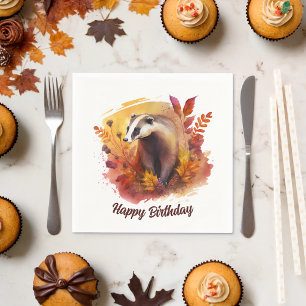Fall vibes Badger - Birthday  Napkin