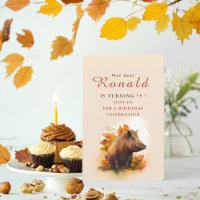 Fall vibes Boar - Birthday Invitation Card