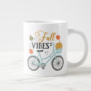 Fall Vibes By Bicycle Large Coffee Mug