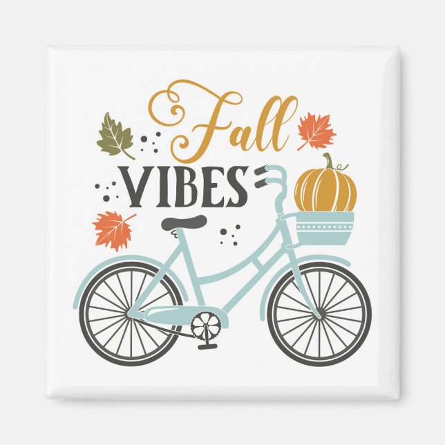 Fall Vibes By Bicycle Magnet (Front)