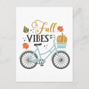 Fall Vibes By Bicycle Postcard