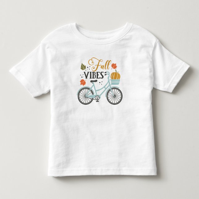 Fall Vibes By Bicycle Toddler T-Shirt (Front)