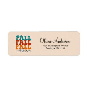 Fall Vibes Calligraphy Script Return Address