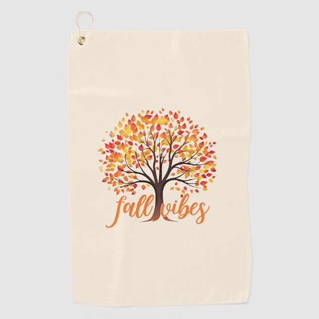 Fall Vibes – Cosy Fall Tree Golf Towel (Front)