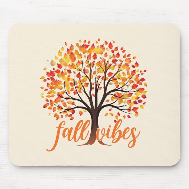 Fall Vibes – Cosy Fall Tree Mouse Mat (Front)