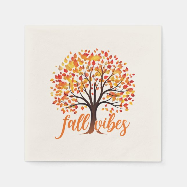 Fall Vibes – Cosy Fall Tree Napkin (Front)