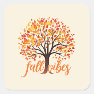 Fall Vibes – Cosy Fall Tree Square Sticker
