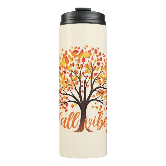 Fall Vibes – Cosy Fall Tree Thermal Tumbler (Front)