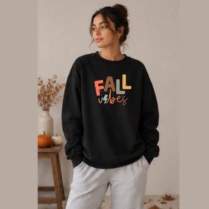 Fall Vibes Crewneck Graphic Pullover Sweatshirt