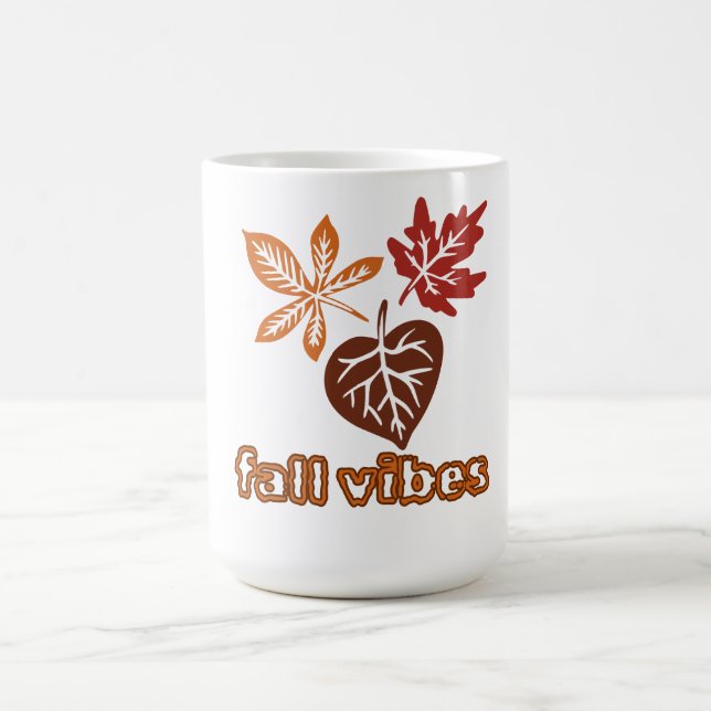 Fall Vibes Cute Autumn Leaves Coffee mug (Center)
