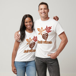 Fall Vibes Cute Autumn Leaves T shirt