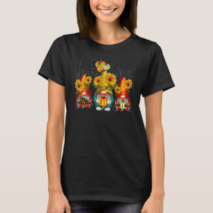 Fall Vibes Cute Gnomies With Sunflowers Pumpkin Au T-Shirt