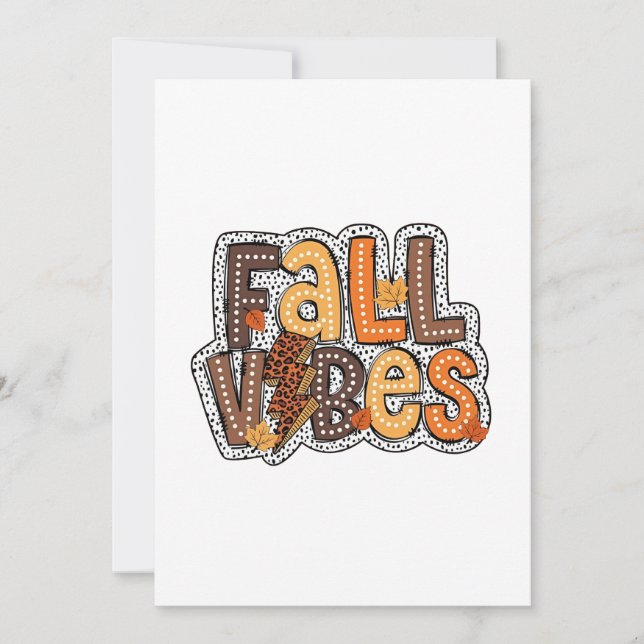 Fall Vibes Fall Leaves Pumpkin Spice Thanksgiving  Invitation (Front)