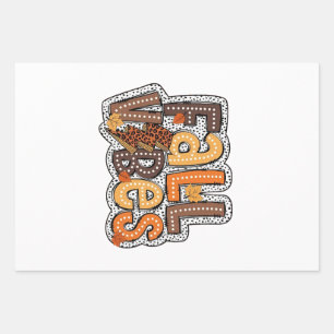 Fall Vibes Fall Leaves Pumpkin Spice Thanksgiving Wrapping Paper Sheet