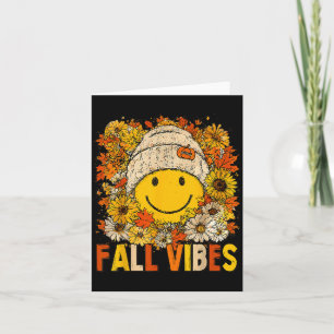 Fall Vibes Floral Thanksgiving Autumn Fall Leaves  Card