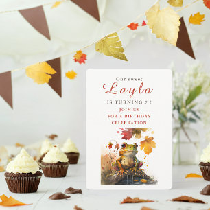 Fall vibes Frog - Birthday Invitation Card