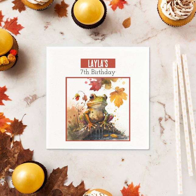 Fall vibes Frog - Birthday Napkin (Creator Uploaded)