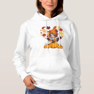 Fall Vibes Gnome Pumpkin Heart Hello Autumn Vibes  Hoodie