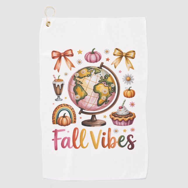 Fall Vibes Golf Towel (Front)