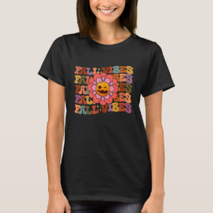 Fall Vibes Groovy Boho Rainbow Autumn Pumpkin Dais T-Shirt