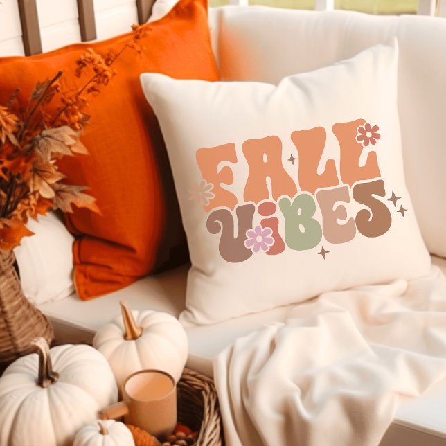 Fall Vibes Groovy Retro Fall Cushion (Creator Uploaded)