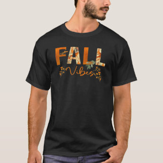 Fall Vibes Hello Autumn Vibes Bird Flowers Women F T-Shirt
