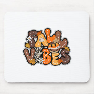Fall Vibes Hello Fall Groovy Autumn Vintage Thanks Mouse Mat