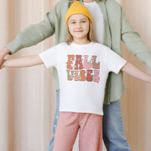 Fall Vibes Kids Shirt, Autumn Thanksgiving Kids T-Shirt