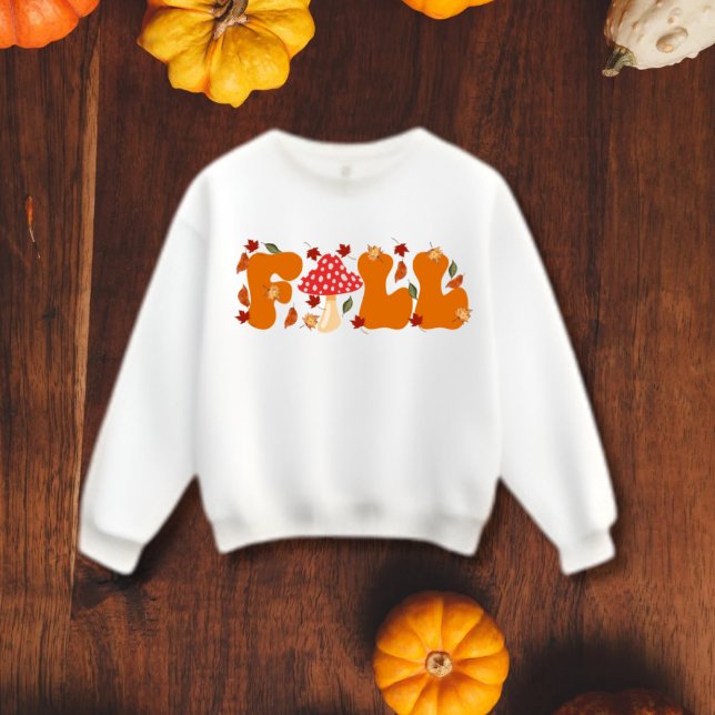 Fall vibes  Letters with Mushroom & Leaves Sweatshirt (Creator Uploaded)