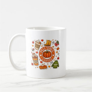 Fall Vibes Mug, Fall 2D Puff Coffee Mug, Autumn Pu Mug