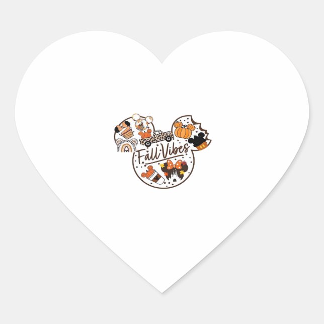 Fall Vibes Oversized T-Shirt.png Heart Sticker (Front)